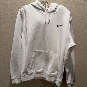 Nike Sportswear Swoosh Fleece Pullover Hoodie White/Black size L
